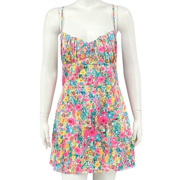 Beginning Boutique Dresses & Skirts - Beginning Boutique Dress Womens 10 Pink Fleurette Floral‎ Mini Slip Babydoll NWT
